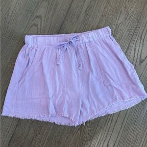 Purple paper bag shorts
